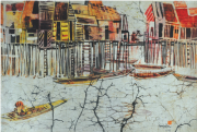 9-Still Living, 1977 - 1978 RM 15,400.00-SOLD | Batik on rice paper mounted on canvas | 63 x 93.5 cm