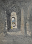 Ancient Chateau I, France, 1985 RM 13,750.00-SOLD | Watercolour on paper | 74 x 55 cm