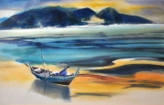 Long Thien Shih Watercolour on paper 43.5 x 68 cm