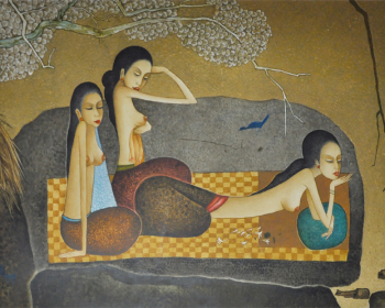 9-Sisters-1989-RM-7150.00-SOLD-Mixed-media-on-rice-paper-54-x-75-cm