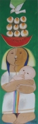 1-Mother and Child, 2000 RM 6,600.00-SOLD | Gouche on paper | 35.5 x 11 cm