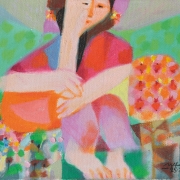 2-Vendor, 1997 RM 10,450.00-SOLD | Oil on canvas | 13.5 x 17.5 cm