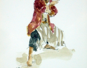 1-Ahmad Zaki Silat II, 2004. Ink & Color on Paper. 18cm x 27cm