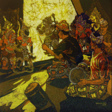 16-Ismail Mat Hussin. Wayang Kulit, 2006. Batik. 81cm x 76cm