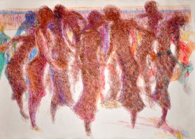 17-Khalil Ibrahim. East Coast Line Sketch, 2001. 59cm x 42cm. Ink on Paper