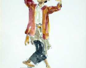 2-Ahmad Zaki. Silat I, 2004. Ink & Color on Paper. 18cm x 27cm
