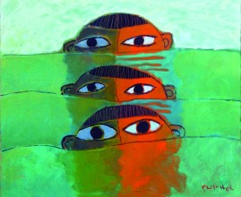 20-Khoo Sui Hoe. Big Eyes, 1966-1999. Oil on canvas. 50.8cm x 61cm