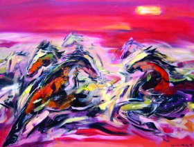 23-Lim Ah Cheng. Flying with the Wind 27, 2006. 91.5cm x 122cm