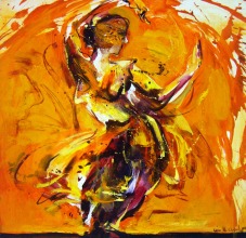 24-Lim Ah Cheng. The Moving Body 4-09, 2004. 61cm x 61cm. Oil on Canvas