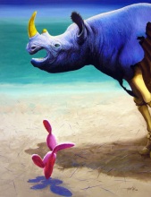 25-Long Thien Shih. Blue Rhino, 2010. Acrylic on Canvas. 116cm x 89cm