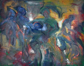 44-Shafurdin Habib. Study Movement II, 2004. Oil on Canvas. 20.5cm x 25.5cm