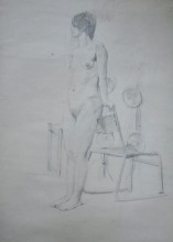 9-Chuah Siew Teng. Nude, 1968. Reverse Side - Charcoal on Paper 50cm x 37.5cm