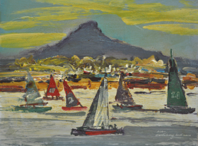 1 "Santubong Boat Race" Oil on Board 22.5cm x 30.5cm