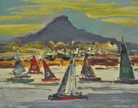 1 "Santubong Boat Race" Oil on Board 22.5cm x 30.5cm