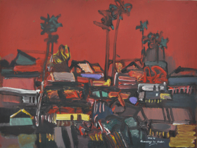4 Evening in Bako" (2009) Oil on Board 22.5cm x 30.5cm