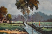 M. Zain, Paddy Field 1965 Oil on canvas 38.5 x 58.5 cm
