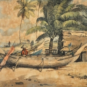 Mohd Zain Idris Fishing Village Kuala Besut Terengganu Watercolour on paper 36.5 x 56.5 cm