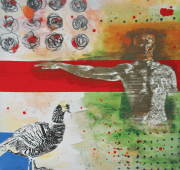 1-Dancing with Nature Series, 2006 RM 9,900.00-SOLD | Wood print and acrylic on canvas | 122 x 122 cm