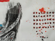 11-Dancing with Nature Series, 2006 RM 5,600.00-SOLD | Wood print and mixed media on paper | 57 x 74 cm