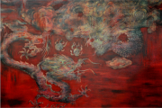 4-Tasik Chini, 2004 RM 27,500.00-SOLD | Wood paint and acrylic on canvas | 148 x 180 cm