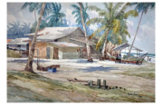 2-Fishing Village in Kota Bharu, 2011 RM 896.00-SOLD | Watercolour on paper | 38 x 55.5 cm