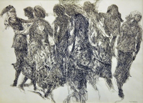 10-Khalil Ibrahim, East Coast Line Sketch (1999) Ink on Paper 59cm x 42cm