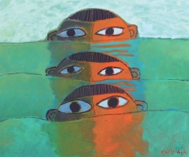15-Khoo Sui Hoe, Big Eyes (1966-1999) Oil on Canvas 50.8cm x 61cm
