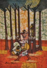 17-Kwan Chin, Rubber Tapper (1970's) Rubber Tapper 48cm x 65cm