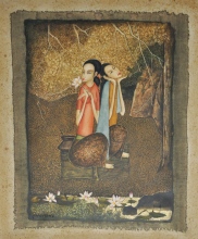 19-Lye Yau Fatt, Lotus Garden (1982) Watercolour on Paper 71cm x 53cm