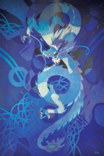 24-Nik Rafin, Blue Dragon - Mythscape Majestica (2011) 120cm x 180cm Acrylic on Canvas