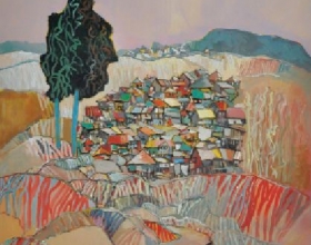 44-Raphael Scott AhBeng, Home Sweet Home. 1991 SOLD Oil on Canvas 127 cm x 97 cm SOLD