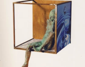 45-Rocio Villatoro "agua" bronze, iron and digital image 22cm x 22cm x 17cm