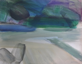 55-Yeoh Jin Leng Jungle Stream (1964) Oil on Card 48cm x 62cm