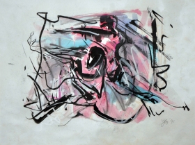 56-Yusof Ghani "Siri Tari Sketch" (1991) 28cm x 34cm Mixed Media on Paper SOLD