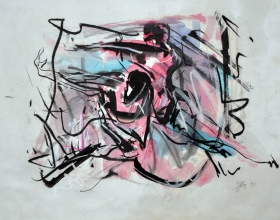 56-Yusof Ghani "Siri Tari Sketch" (1991) 28cm x 34cm Mixed Media on Paper SOLD