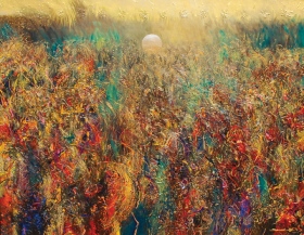 7-Ismail Latiff, Lembah Bayangan Rembulan...Mahligai kayangan (1997) Oil on Canvas 138cm x 178cm