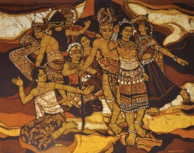 8-Ismail Mat Hussin, Sarawakian Native (1983) Batik 94cm x 105cm
