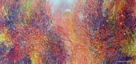 19-Ismail Latiff, Angin Mawar... Senja Merah. 1997 SOLD | Acrylic and Mixed Media on Canvas 63 cm x 138 cm