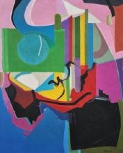 28-Khalil Ibrahim, Abstract II. 1968 Oil on Canvas 120 cm x 95 cm