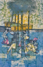 34-Kwan Chin, Sunrise. 1968 Batik 65 cm x 48 cm