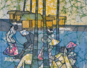 34-Kwan Chin, Sunrise. 1968 Batik 65 cm x 48 cm