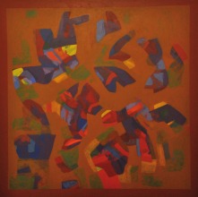 48-Sharifah Fatimah Zubir Dato' "Earthscape" (1992) Acrylic on canvas 119.5cm X 119.5cm