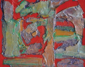 50-Sharifah Fatimah Zubir, Dato’, Ancient Earth 41. 1997 SOLD | Acrylic and Modelling Paste 32 cm x 36 cm