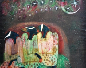 54-Syed Thajudeen, Moon of Ramadhan. 1997 Oil on Canvas 127 cm x 127 cm