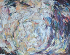 61-Yusof Ghani, Siri Tari VII. 1984 Oil on Canvas 153 cm x 183 cm