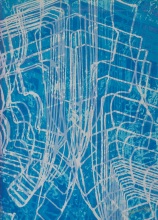 9-Fatimah Chik, Kebaya Series - Blue, 2006, 90.5 x 65 cm, Batik