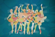 Nik Rafin _Ballerina - Green Series_ (April 2016) Acrylic on Canvas 122cm x 183cm