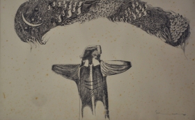 1-Allahu-Akbar, 1998 Ink on Paper. 38cm x 54cm