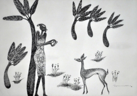 20-Longing for Love (II), 1998. Pen & Ink on Paper, 36cm x 54cm