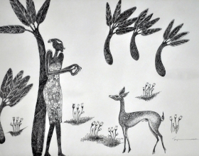 20-Longing for Love (II), 1998. Pen & Ink on Paper, 36cm x 54cm